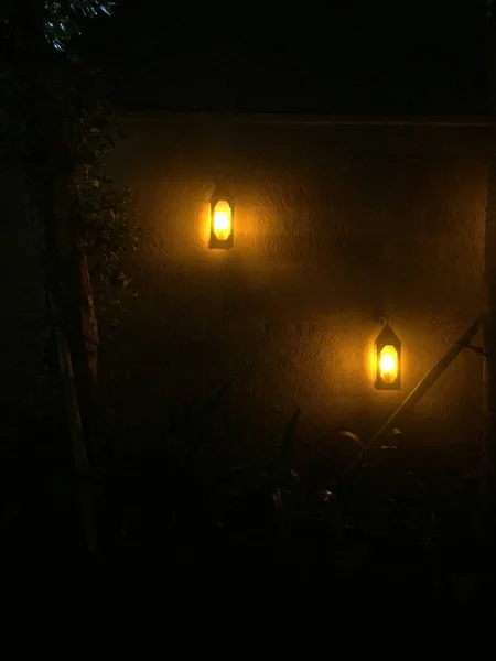 Wall Lamp Dramatic Lighting Night — Stock Photo, Image