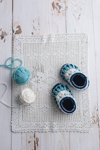 Crochet Baby Booties — Stock Photo, Image