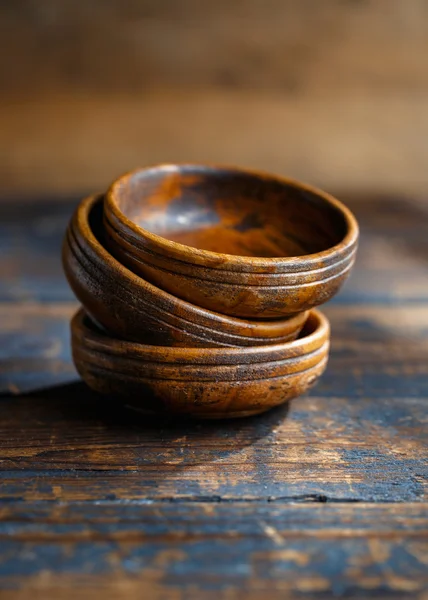 Staré dřevěné misky — Stock fotografie