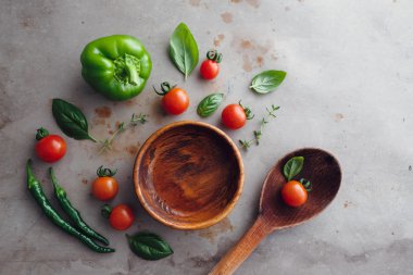  taze malzemelerle yelpazesi.