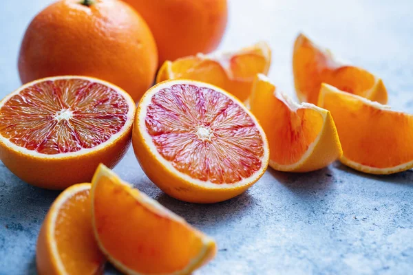 Snijd Sinaasappels Bloede Close — Stockfoto