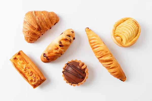 Croissant Recién Horneado Pasteles Dulces Dulce Postre Productos Horneados —  Fotos de Stock