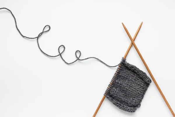 Piece of grey knitting — Stock Photo, Image