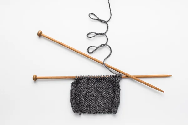 Piece of grey knitting — Stock Photo, Image