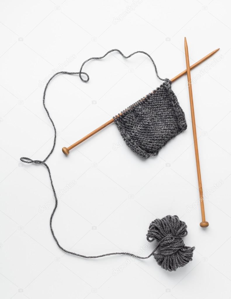 Piece of grey knitting