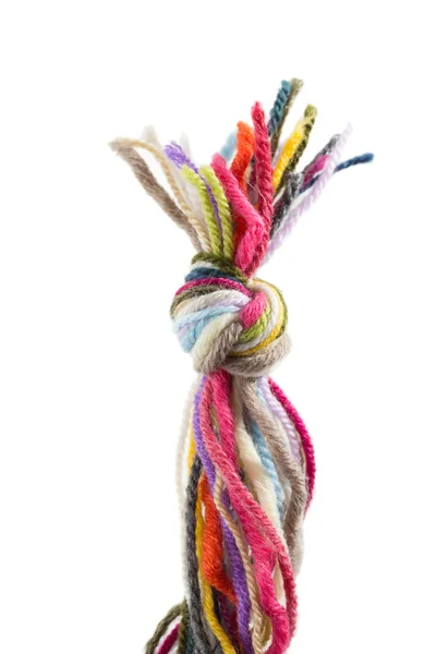 Assorted yarn with knot — Stock Photo, Image