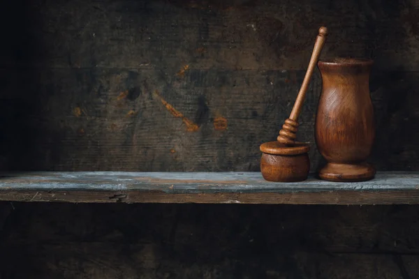 Utensilios de cocina de madera viejos —  Fotos de Stock