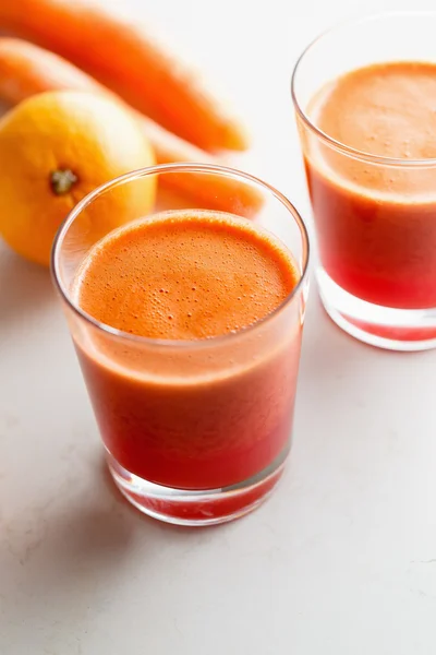 Zanahoria y zumo de naranja — Foto de Stock