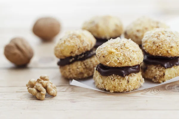Čokoládové Cookies ořech — Stock fotografie