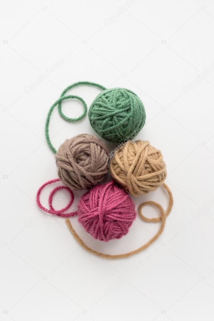 multicolor balls of yarn