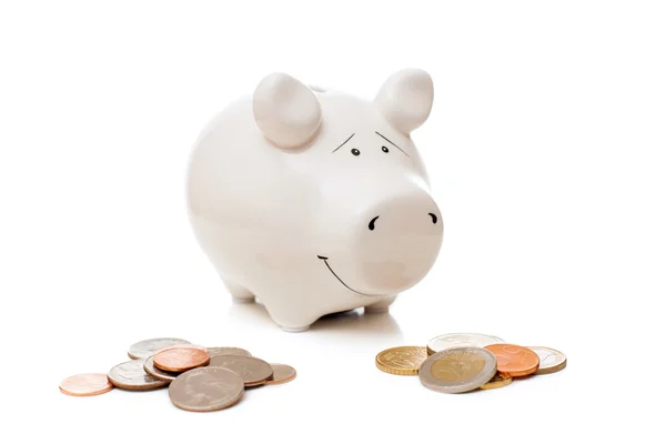 Piggy bank dengan koin euro — Stok Foto