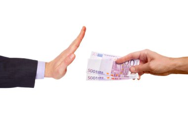 erkek kol rüşvet için el Hayır