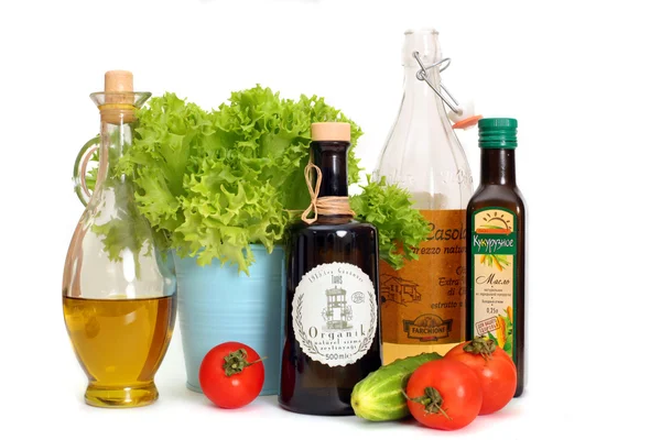 Botellas de aceite de oliva conjunto —  Fotos de Stock