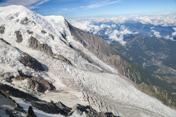 Mon Blanc kalemi ve Bosson, veya Buzulu — Stok fotoğraf