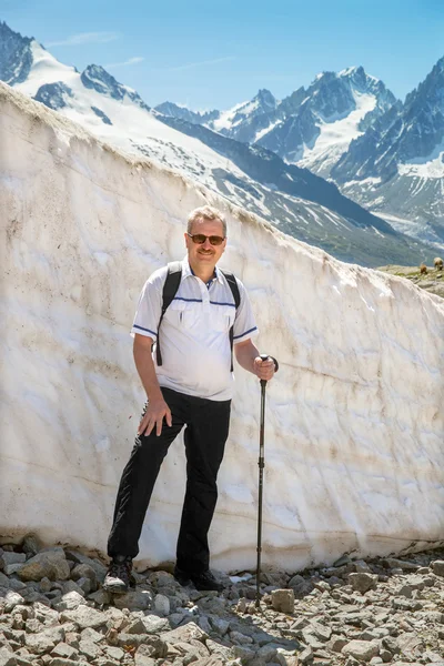 Mature man in european mountains — Stock Photo, Image