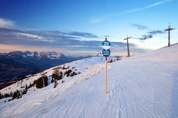 Ski slope in Kitzbuhel, Austria — Stock Photo, Image
