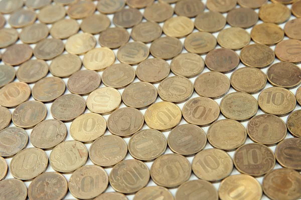 Hintergrund der russischen Münzen — Stockfoto