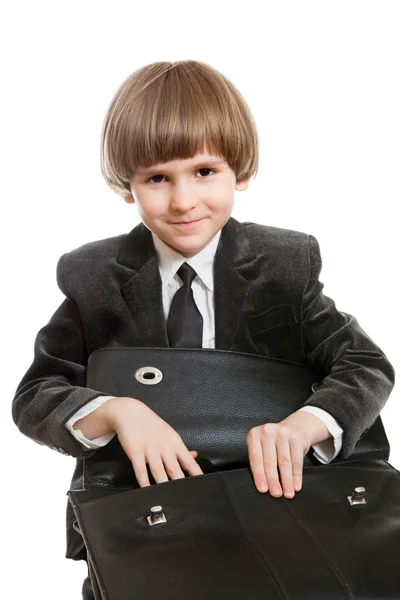 Little boy in business suit — Stock Photo, Image