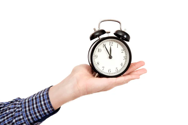 Hand with alarm clock — Stock Photo, Image