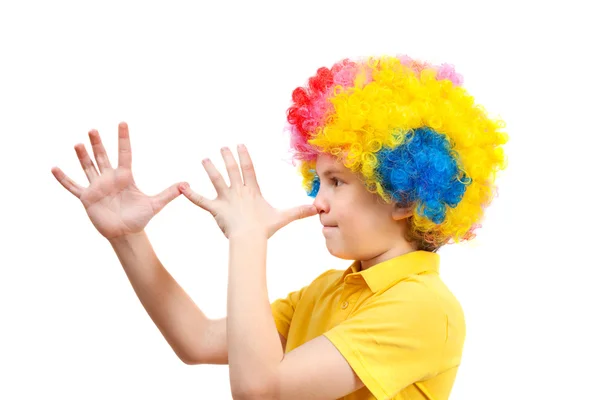 Boy in wig — Stock Photo, Image