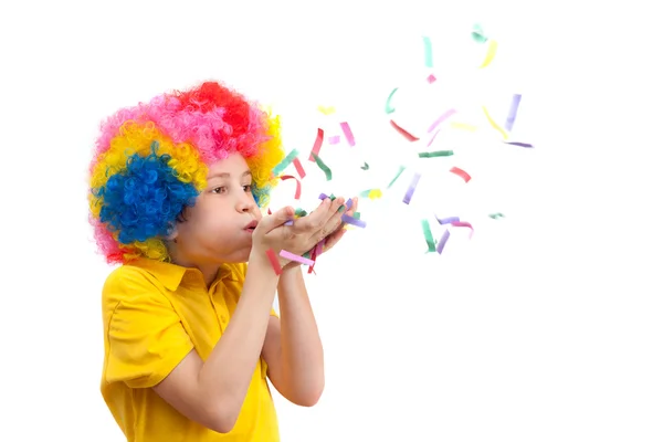 Boy in wig — Stock Photo, Image