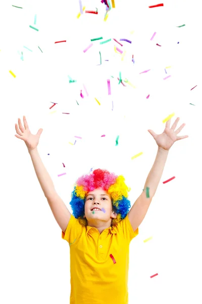 Boy in wig — Stock Photo, Image