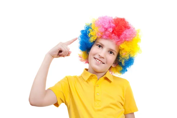 Boy in wig — Stock Photo, Image