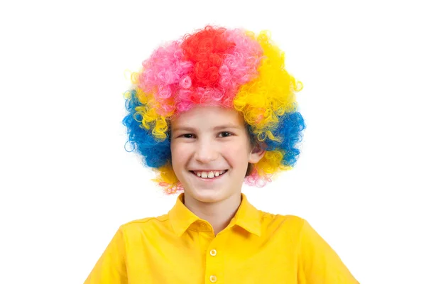 Boy in wig — Stock Photo, Image