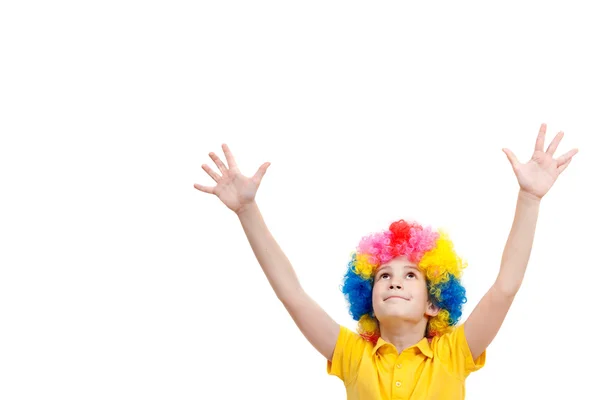 Boy in wig — Stock Photo, Image