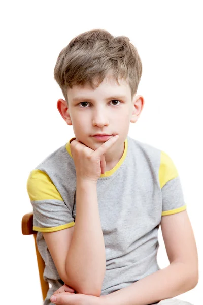 Portrait of a pensive boy — Stock Photo, Image