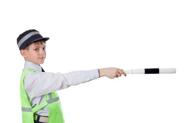Boy in police officer clipart