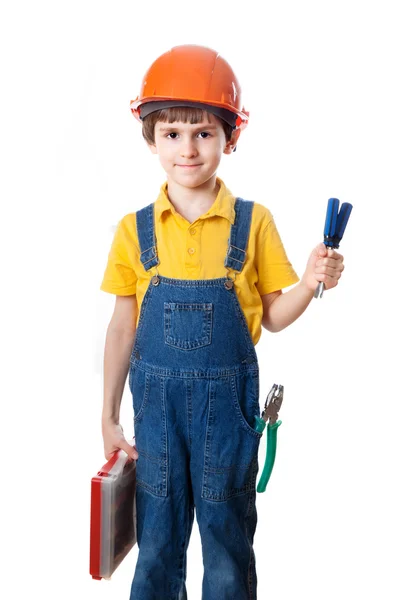 Construction worker boy — Stock Photo, Image