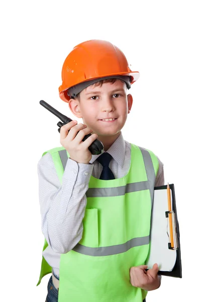 Construction worker boy — Stock Photo, Image