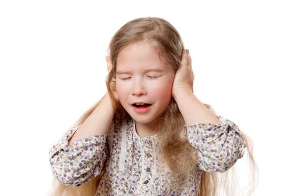 Little girl screams — Stock Photo, Image