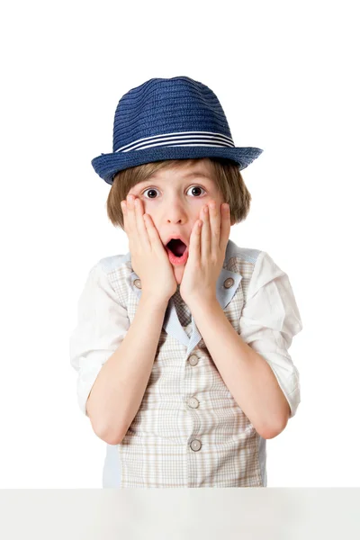 Surprised boy with expressive face — Stock Photo, Image