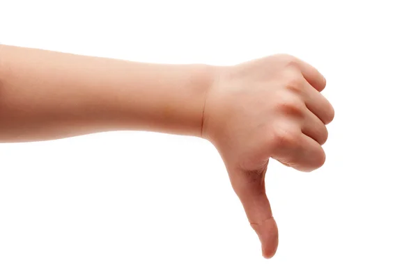 Большой палец вниз жест — стоковое фото