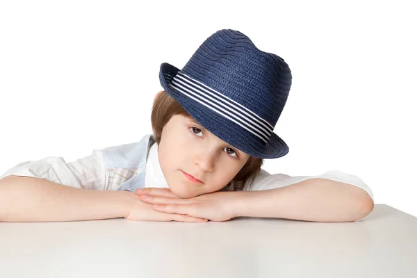 Portrait of a little boy in a hat — Stock Photo, Image