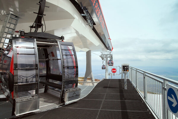 The cabin of cable car