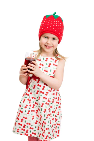 Little girl with berry juice — Stock Photo, Image