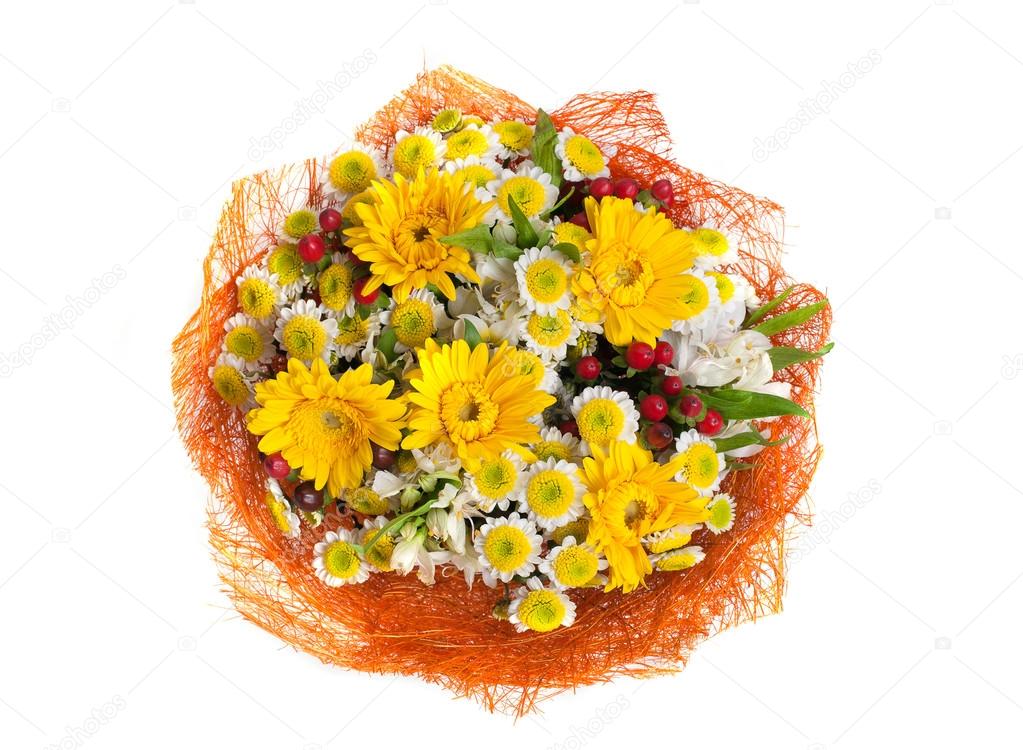bouquet of bright yellow-orange flowers