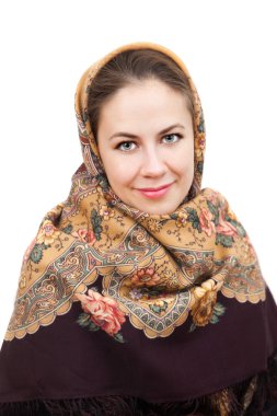 renkli şal kadında