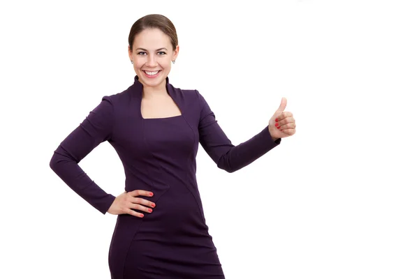 Woman showing a gesture of "excellent" — Stock Photo, Image