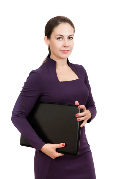 Business woman with laptop — Stock Photo, Image