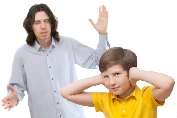 Father shouting at son — Stock Photo, Image