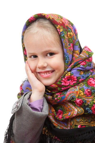 Ragazza in fazzoletto tradizionale — Foto Stock