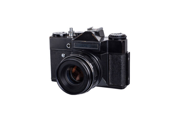  старая черная пленка камеры изолированы на белом фоне