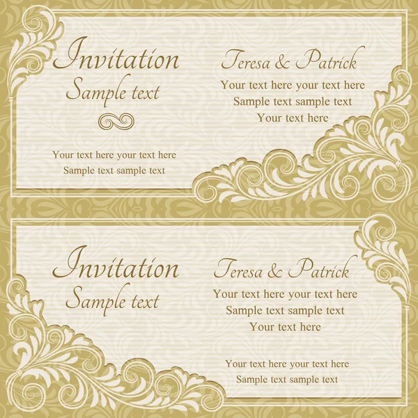 Barok düğün davetiyesi, altın