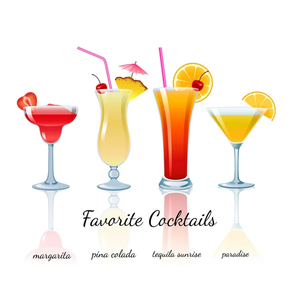 En sevdiğiniz kokteylleri seti, izole