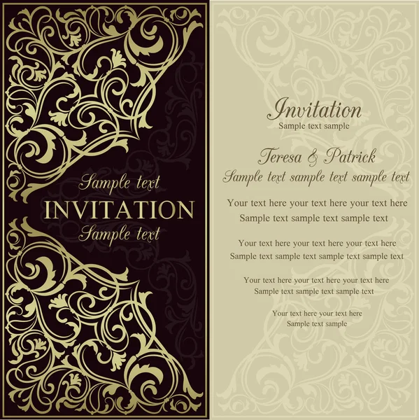 Invitation Orient, brun foncé et beige — Image vectorielle