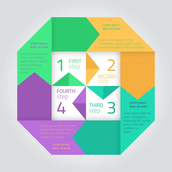 Modèle infographique plat avec flèches — Image vectorielle